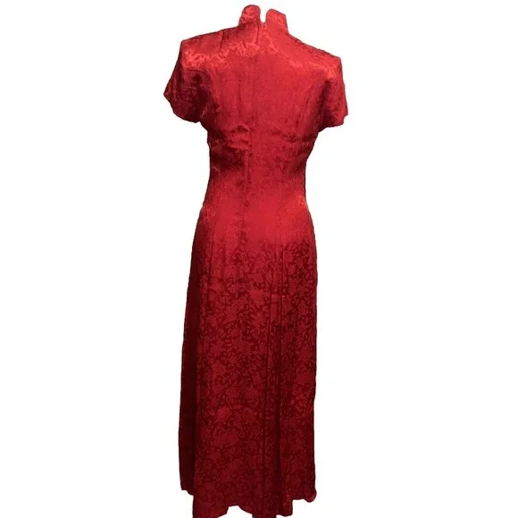 Vintage Brioche California Cap Sleeve Size 5/6 Red Dress Party - Picture 2 of 7